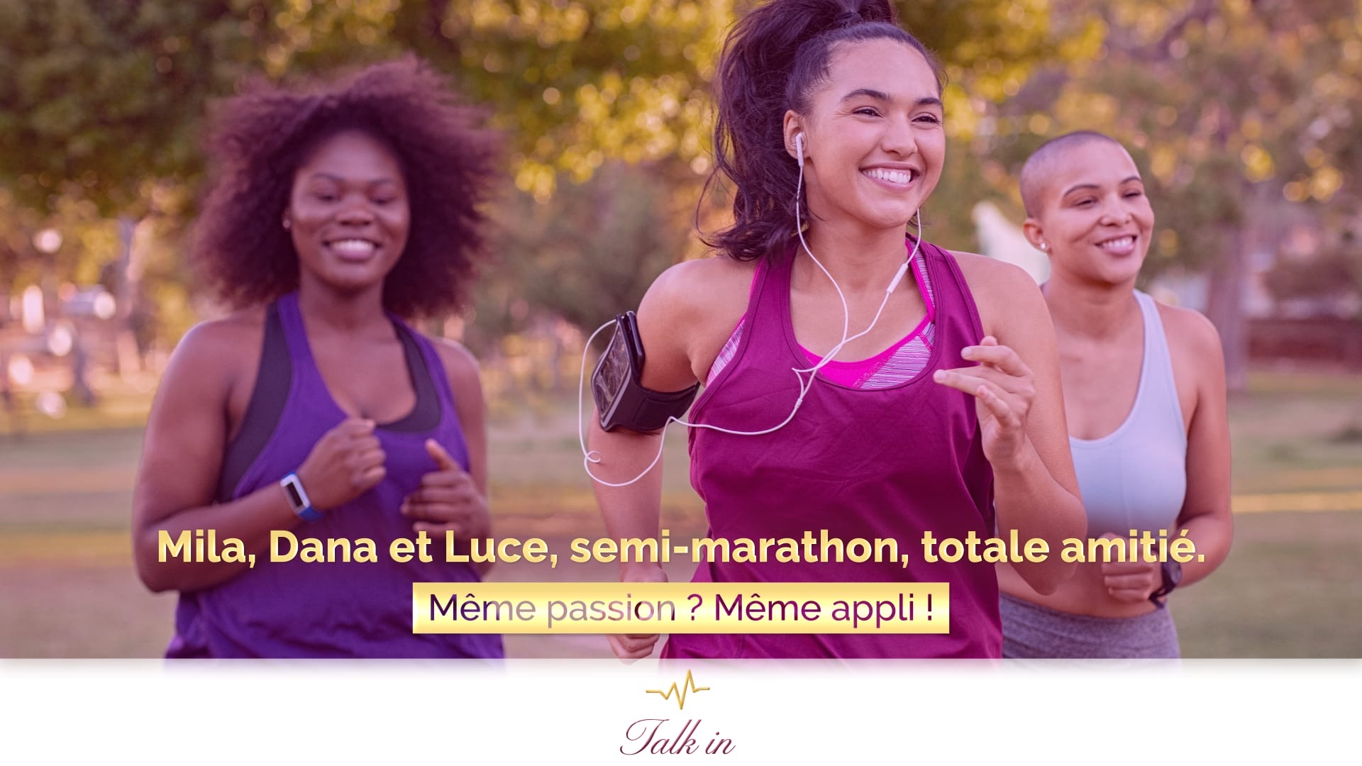 Mila, Dana et Luce, semi-marathon, totale amitié.